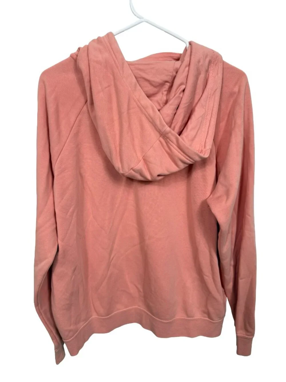 Nike Cowl Neck Hoodie Womens Large Peach Logo Fall Winter Fleece Comfy